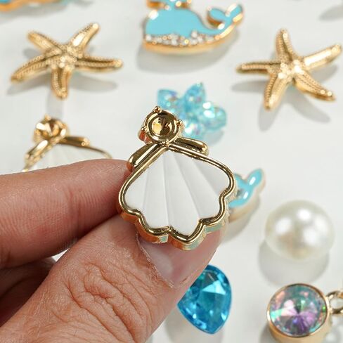 Ocean Theme Decorative Shoe Charms Set, Seashell and Starfish Design for Shoes, Sandals, Bracelets, Bags in Saudi Arabia