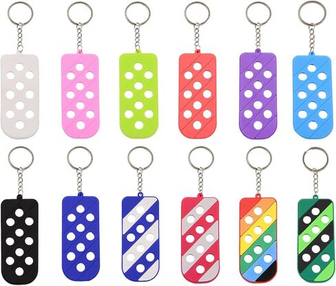 12 قطعة حامل سلسلة مفاتيح سحرية للأحذية منظم Storge PVC علامة الأمتعة ثقب سلاسل المفاتيح كيرينغ 12 لونًا in Kuwait