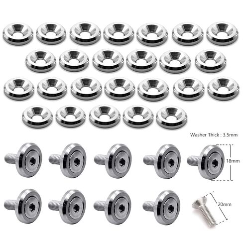 الفولاذ المقاوم للصدأ 25 قطعة الحاجز الوفير غسالة الترباس M5x20mm التصنيع باستخدام الحاسب الآلي التشطيب غسالة محرك خليج اللباس السحابة عدة مشاعل مجموعة أدوات تركيب الجسم العريض in Kuwait