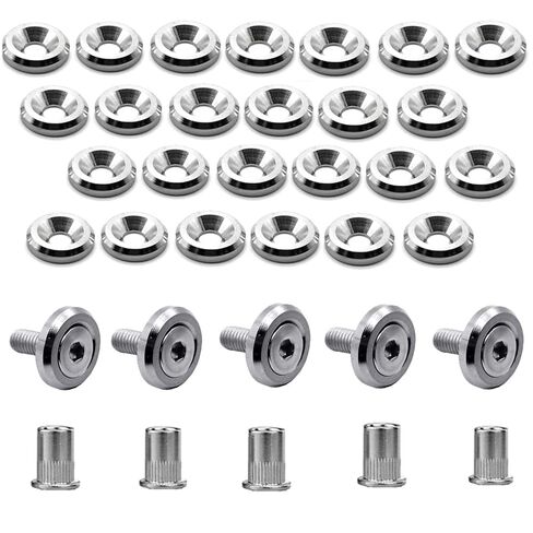 الفولاذ المقاوم للصدأ 25 قطعة الحاجز الوفير غسالة الترباس M5x20mm التصنيع باستخدام الحاسب الآلي التشطيب غسالة محرك خليج اللباس السحابة عدة مشاعل مجموعة أدوات تركيب الجسم العريض in Kuwait