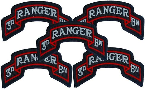 US Army 5 PCS Lot TAB 3rd 3D Ranger Battalion Bn Scroll SSI Full Color Iron-ON Patch in Saudi Arabia