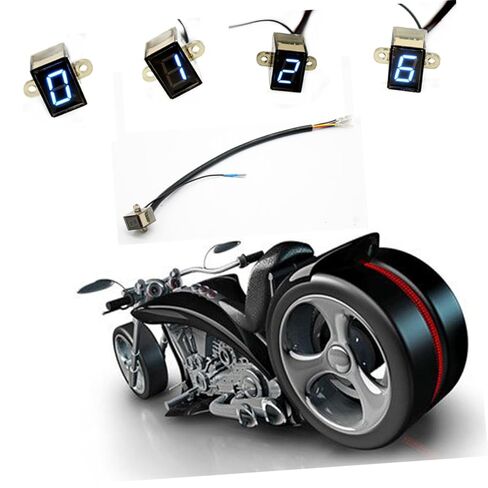 B2911 Universal Motorcycle Gear Indicator 12v Digital Display Waterproof Lever Sensor Blue Light Easy Installation in Kuwait
