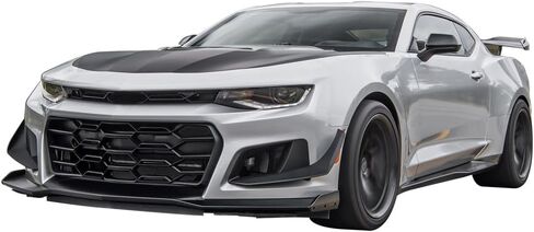 IKON MOTORSPORTS، الشفة الأمامية الممتصة للصدمات متوافقة مع 2016-2024 Chevy Camaro، أسود غير مطلي 1LE Style PP Polypropene Front Lip Chin Spoiler، 2017 in Saudi Arabia