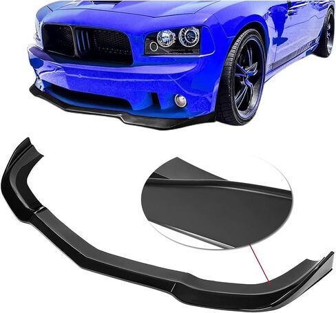 HECASA 3Pcs Front Bumper Lip Compatible with 2011-2014 Dodge Charger SRT Model Spoiler Splitter Body Kit Black Painted in Saudi Arabia
