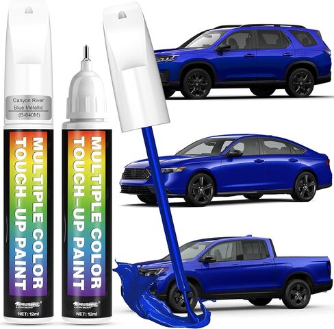 PPOHY® 2-PACK لسيارة Honda Canyon River Blue Metallic(B-640M) طلاء السيارة، تأثير تلميع مرآة سريع الجفاف بدرجة احترافية، مزيل خدوش سريع وسهل للسيارة، سهل الاستخدام in Saudi Arabia