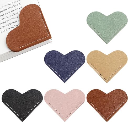 علامات مرجعية على شكل قلب جلدي 6 قطع، إشارات مرجعية لطيفة ورائعة لمحبي الكتب، لوازم تزيين لتنظيم زاوية الإشارات المرجعية الخاصة بك، هدية قراءة للقارئات، عشاق الإشارات المرجعية، ونوادي الكتب in Kuwait