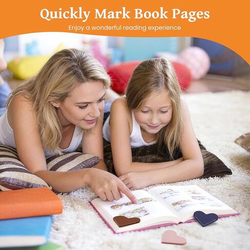 علامات مرجعية على شكل قلب جلدي 6 قطع، إشارات مرجعية لطيفة ورائعة لمحبي الكتب، لوازم تزيين لتنظيم زاوية الإشارات المرجعية الخاصة بك، هدية قراءة للقارئات، عشاق الإشارات المرجعية، ونوادي الكتب in Kuwait