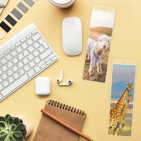 100 غلاف مرجعي شفاف للإشارات المرجعية مقاس 6 × 2 بوصة - حاملات إشارات مرجعية بلاستيكية لتخزين وحماية الإشارات المرجعية الشفافة بنفسك in Kuwait