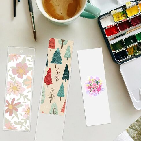 100 غلاف مرجعي شفاف للإشارات المرجعية مقاس 6 × 2 بوصة - حاملات إشارات مرجعية بلاستيكية لتخزين وحماية الإشارات المرجعية الشفافة بنفسك in Kuwait