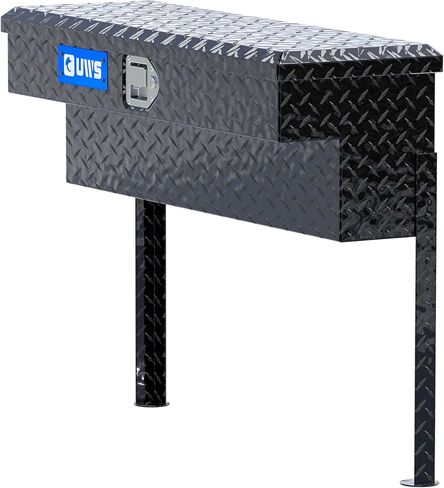 UWS EC30082 صندوق أدوات جانبي للشاحنة من الألومنيوم ذو الجدار الثقيل باللون الأسود اللامع مقاس 36 بوصة، غطاء صلب in Kuwait