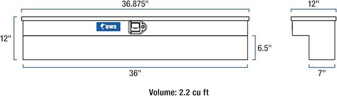 UWS EC30082 صندوق أدوات جانبي للشاحنة من الألومنيوم ذو الجدار الثقيل باللون الأسود اللامع مقاس 36 بوصة، غطاء صلب in Kuwait