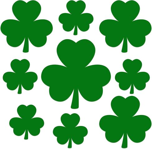 35 PCS St. Patrick’s Day Shamrock Cutouts for Bulletin Board Decoration, 3 Sizes Shamrock Paper Cutouts Clover Cut-Outs for St. Patrick’s Day Craft Irish Classroom Party Decoration in Kuwait