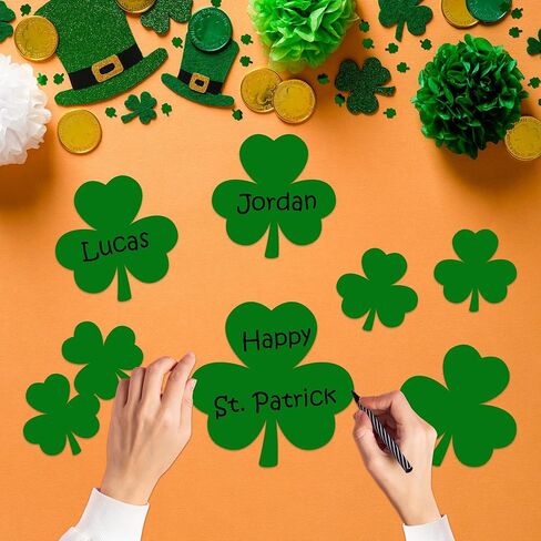 35 PCS St. Patrick’s Day Shamrock Cutouts for Bulletin Board Decoration, 3 Sizes Shamrock Paper Cutouts Clover Cut-Outs for St. Patrick’s Day Craft Irish Classroom Party Decoration in Kuwait