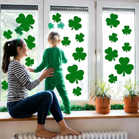 35 PCS St. Patrick’s Day Shamrock Cutouts for Bulletin Board Decoration, 3 Sizes Shamrock Paper Cutouts Clover Cut-Outs for St. Patrick’s Day Craft Irish Classroom Party Decoration in Kuwait