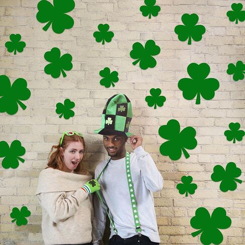 35 PCS St. Patrick’s Day Shamrock Cutouts for Bulletin Board Decoration, 3 Sizes Shamrock Paper Cutouts Clover Cut-Outs for St. Patrick’s Day Craft Irish Classroom Party Decoration in Kuwait