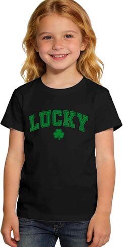 Kids St Patrick's Day Shirts Boys Girls Lucky T-Shirt Clover Tees Irish Outfit Shamrock Short Sleeve Tops 5-10Y in Kuwait