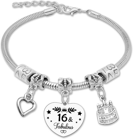 DlaeKua 13th 16th 21st 30th Birthday Gift Bracelet for Women 13 16 21 30 Year Old Birthday Bracelet Valentine Gifts Stainless Steel in Saudi Arabia