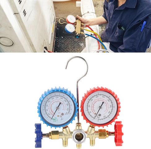 مجموعة أجهزة قياس متعددة للتيار المتردد من Fafeicy، أجهزة قياس ضغط نحاسية لنظام R134A HVAC، قياس دقيق لسائل التبريد للفنيين in Kuwait