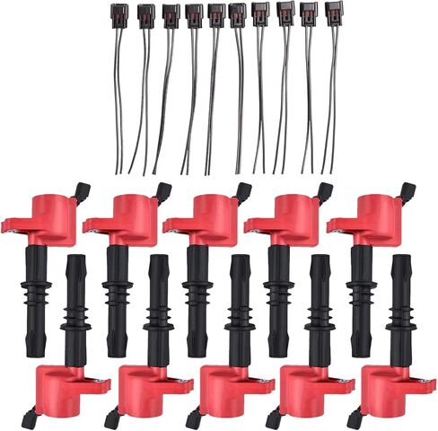ENA Set of 10 Energy Ignition Coil and 10 Connector Compatible with Ford F53 Replacement for FD508 in Saudi Arabia