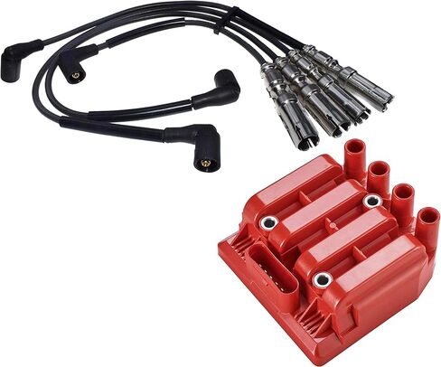 حزمة ملف إشعال الطاقة المباشرة ENA ومجموعة 4 أسلاك متوافقة مع بديل Volkswagen Golf Beetle 2.0L L4 لـ C1393 5C1390 in Saudi Arabia