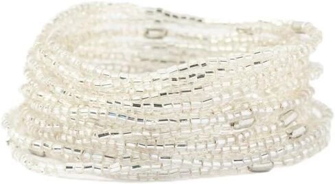 Chelsea 18 Strand Luxe Beaded Bracelet Set Silver in Saudi Arabia