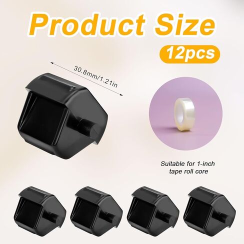 12pcs Tape Dispenser Core, Plastic Tape Dispenser Replacement Core Transparent Roll Insert Parts for Office Home School Supplies in Saudi Arabia