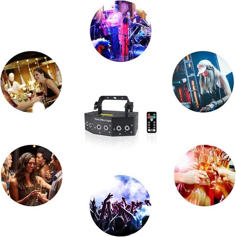 Disco Party Lights,Dj Laser Lights RGB Sound Activated,Master-Slave Scan Light Projector by DMX512 Ctrol,Indoor Dance Light,Pattern Stage Light - for Birthday Light Shows Clubs Bars in Kuwait