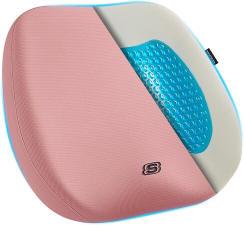 Skechers Seat Cushion Premium Gel & Memory Foam-Office Chair Cushion for Tailbone Pain Relief,Butt Pillow for Office Chair,Car seat Cushion,Long Sitting Office Workers,and Car Drivers,Black in Saudi Arabia
