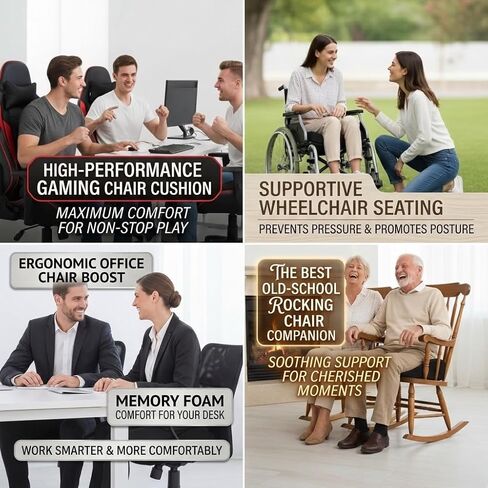 Premium Orthopedic Memory Foam Seat Cushion for Office Chair & Car Relieves Tailbone Back & Sciatica Pain Ergonomic Coccyx Pad for Long Sitting Comfort lab Relief‏ in Saudi Arabia