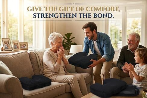 Premium Orthopedic Memory Foam Seat Cushion for Office Chair & Car Relieves Tailbone Back & Sciatica Pain Ergonomic Coccyx Pad for Long Sitting Comfort lab Relief‏ in Saudi Arabia