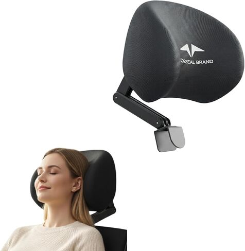 1 Pack Headrest Pillow, Office Chair Headrest Attachment, Neck Support for Office Chair, Back Cushion for Desk Chair for Ergonomic Comfort (Black) in Kuwait