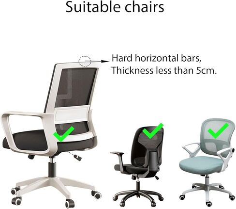 1 Pack Headrest Pillow, Office Chair Headrest Attachment, Neck Support for Office Chair, Back Cushion for Desk Chair for Ergonomic Comfort (Black) in Kuwait