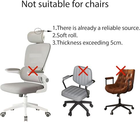 1 Pack Headrest Pillow, Office Chair Headrest Attachment, Neck Support for Office Chair, Back Cushion for Desk Chair for Ergonomic Comfort (Black) in Kuwait