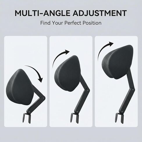 1 Pack Headrest Pillow, Office Chair Headrest Attachment, Neck Support for Office Chair, Back Cushion for Desk Chair for Ergonomic Comfort (Black) in Kuwait