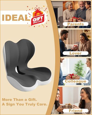 وسادة مقعد داعمة لمنطقة أسفل الظهر، وسادة مريحة من الإسفنج الذكي لتخفيف آلام عرق النسا والورك وعظم الذيل - كرسي مكتب، مقعد سيارة، كرسي ألعاب لساعات طويلة من الجلوس والسائقين in Kuwait