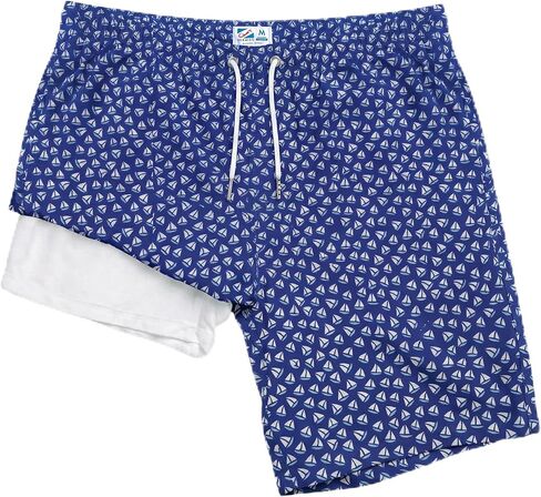 سروال سباحة طويل للرجال من BERMIES مع بطانة ضغط - درزة داخلية 15.24 سم، سريع الجفاف، تمدد في 4 اتجاهات، عامل حماية من الأشعة فوق البنفسجية 50+، قماش صديق للبيئة in Kuwait