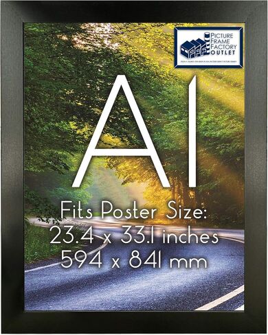 PFFO A3 Frame for Poster or Print, Modern Black Picture Frame, 11.7 x 16.5 Inches (297 x 420 mm) in Kuwait