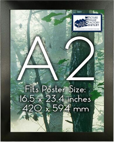 إطار PFFO A3 للملصق أو الطباعة، إطار صورة أسود حديث، 11.7 × 16.5 بوصة (297 × 420 مم) in Kuwait