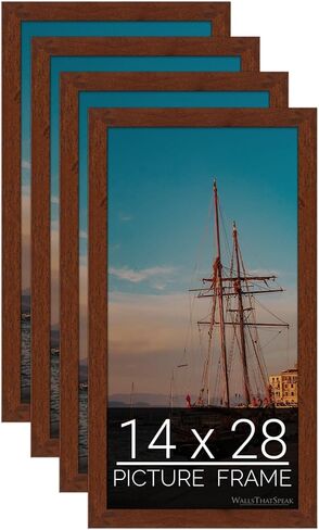 إطار صورة من Wallthatspeak مقاس 14x28 مصنوع من خشب الجوز الداكن والصنوبر الريفي لملصقات الألغاز والصور أو الأعمال الفنية (4 عبوات) in Kuwait