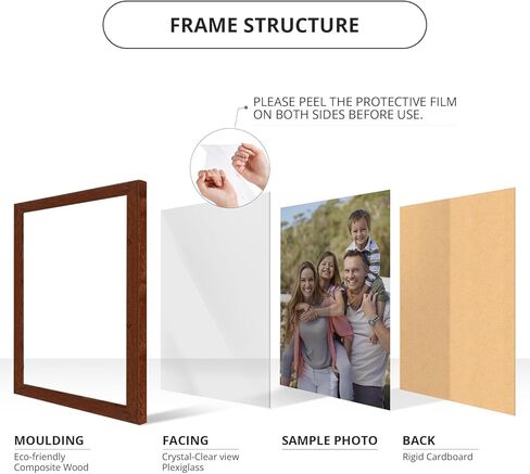 إطار صورة من Wallthatspeak مقاس 14x28 مصنوع من خشب الجوز الداكن والصنوبر الريفي لملصقات الألغاز والصور أو الأعمال الفنية (4 عبوات) in Kuwait