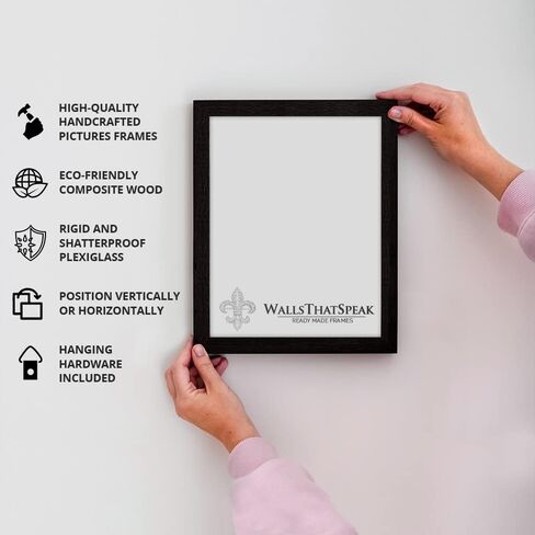 إطار صورة من Wallthatspeak مقاس 14x28 مصنوع من خشب الجوز الداكن والصنوبر الريفي لملصقات الألغاز والصور أو الأعمال الفنية (4 عبوات) in Kuwait