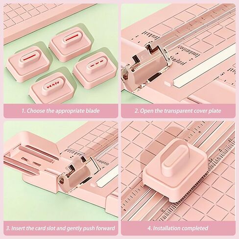 4-in-1 Paper Cutter, 12" Paper Trimmer with 4Pcs Straight,Wave,Perforated,Creasing Blades, Paper Cutter Slider for Craft Paper,Card Stock,Label,Photo,Postcard, Multi-Function Scrapbook Tool (#PK) in Saudi Arabia