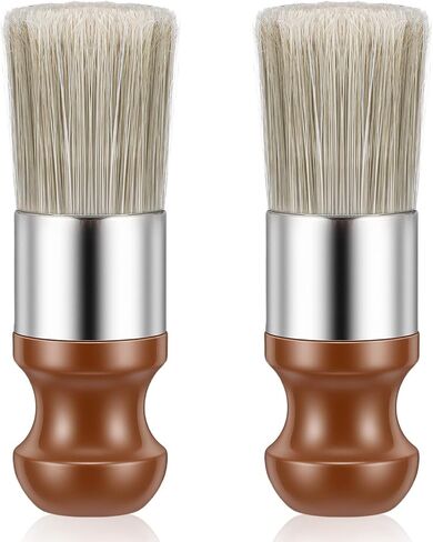 2PCS Leather Brush for Furniture Salve, Wood Horse Hair Shoe Boot Polish Care Brushes, Premium Wax Brushing Tool with Comfortable Handle for Home Leather Cleaning and Car Interior Seat Detailing in Saudi Arabia