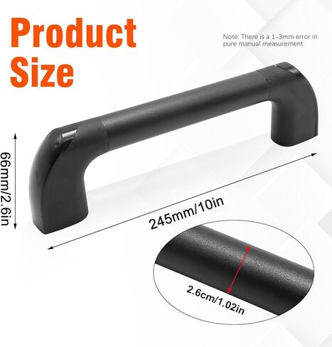 2 Pack Black Aluminium Alloy Grab Handles 10", RV Grab Handle, Automotive Entry Door Assist Bar for Camper Trailer Truck Cargo Trailer Boat in Saudi Arabia