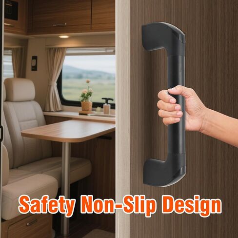 2 Pack Black Aluminium Alloy Grab Handles 10", RV Grab Handle, Automotive Entry Door Assist Bar for Camper Trailer Truck Cargo Trailer Boat in Saudi Arabia