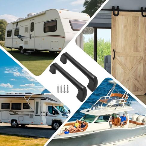 2 Pack Black Aluminium Alloy Grab Handles 10", RV Grab Handle, Automotive Entry Door Assist Bar for Camper Trailer Truck Cargo Trailer Boat in Saudi Arabia