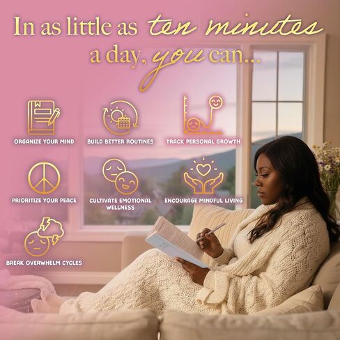 مخطط الرعاية الذاتية للنساء - مجلة العافية واليقظة مع المطالبات الإرشادية، وتمارين الحب الذاتي والامتنان - دفتر ملاحظات يومي للانعكاس وتحديد الأهداف - غلاف فني جمالي A5 (أبيض) in Kuwait