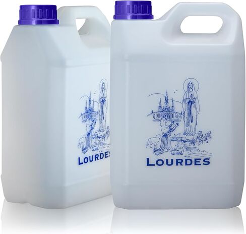 Chuangdi 2 Pcs Lourdes Holy Water in 2.5 Liter Container Our Lady of Lourdes Bottles Holy Water Empty Container for Catholic Christian Church Communion Gift Baptism Favors (0.66 Gallons) in Saudi Arabia