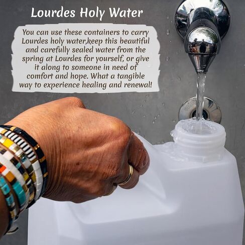 Chuangdi 2 Pcs Lourdes Holy Water in 2.5 Liter Container Our Lady of Lourdes Bottles Holy Water Empty Container for Catholic Christian Church Communion Gift Baptism Favors (0.66 Gallons) in Saudi Arabia