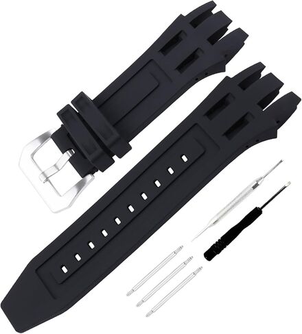 Men's Rubber Strap Compatible for Invicta Reserve Subaqua Scuba 0913 0915 0917 0918 Ladies outdoor work waterproof silicone watch band wrist strap buckle (Black Band Silver Buckle) in Saudi Arabia